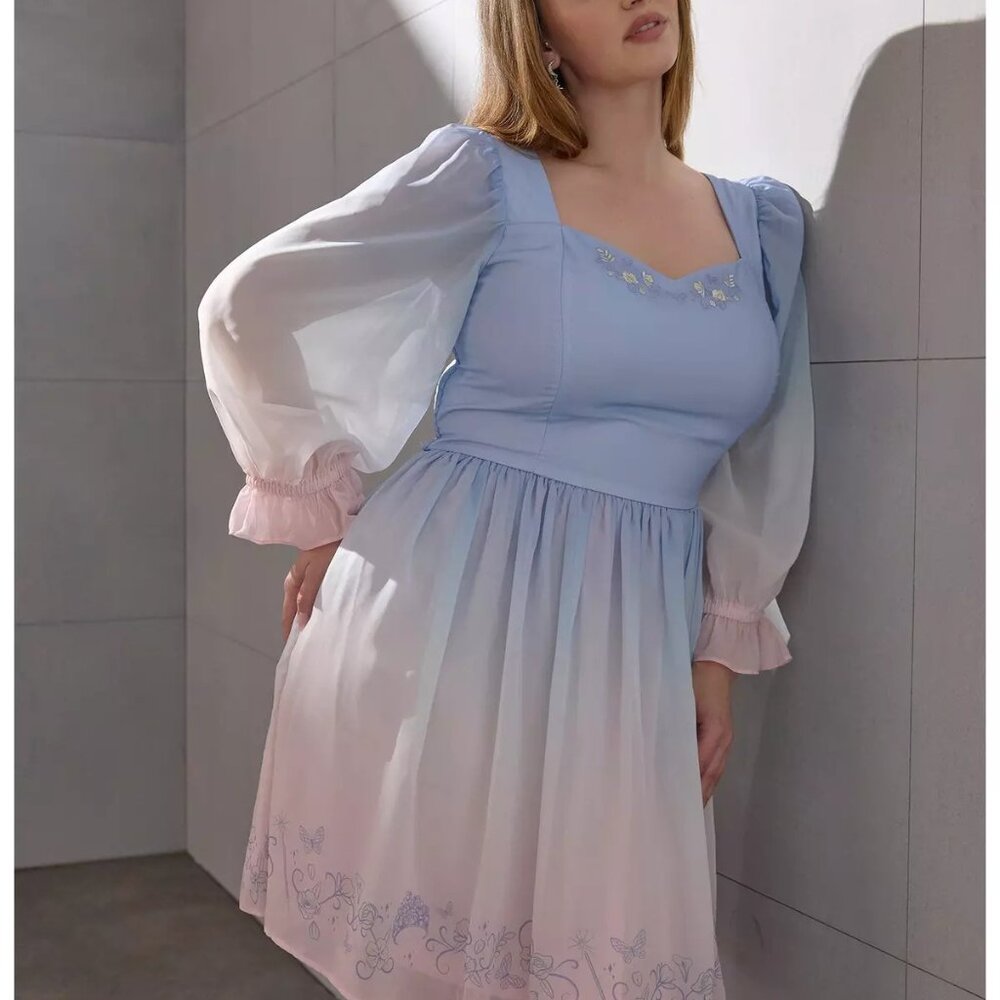 NWT Her Universe Wicked Glinda Blue Ombré Plus Size Dress 1x